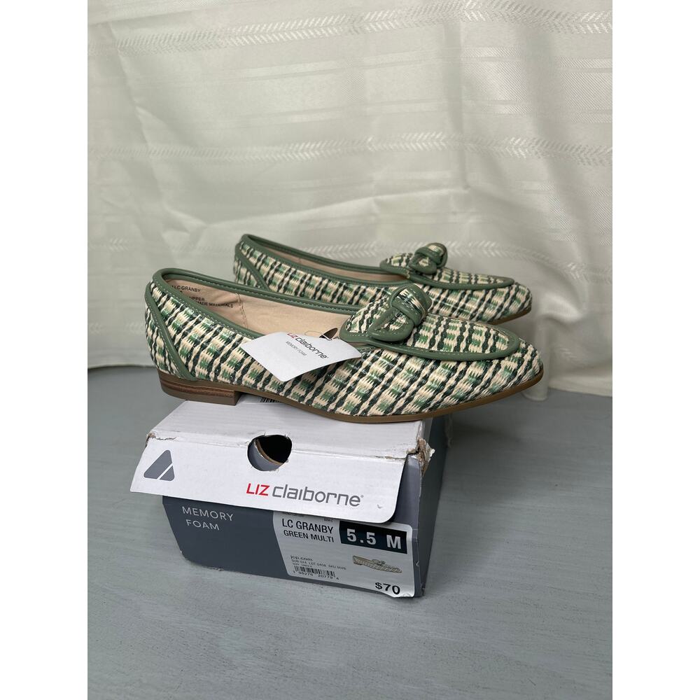 Liz Claiborne Granby Round Toe Loafers Green Multi Womens Size 5.5M - Picture 5 of 15